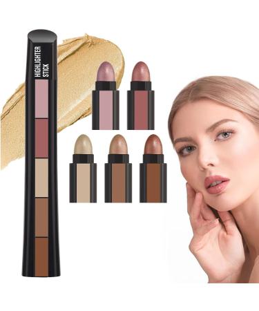 Highlight Stick | 5 Colors Beauty Highlight | Pearlescent Shades Pencil Facial Outline Trimming Makeup Sticks for Everyday Makeup Frifer - Buy Online on GoSupps.com