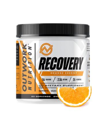 Outwork Nutrition Recovery Supplement - Post Workout Recovery Drink & Muscle Builder - Backed by Science (240 Grams) (Orange Sherbet, 8.46) Orange Sherbet 8.46 Ounce (Pack of 1)