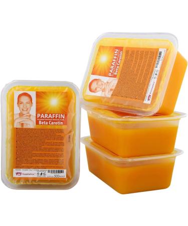 Kosmetex Paraffin Wax with Beta Carotene - 4x500ml | Lower Melting Point for Soothing Paraffin Bath Treatment | Ideal for Softening Skin & Moisturizing - Buy Online on GoSupps.com