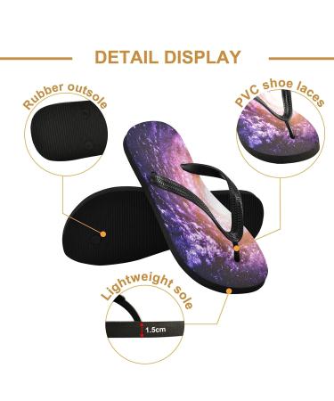 Mnsruu Universe Spirale Galaxy Space Planet Purple Flip Flops | XL Sandals for Men & Women | Comfortable Home Slippers for Travel & Spa - Buy Online on GoSupps.com