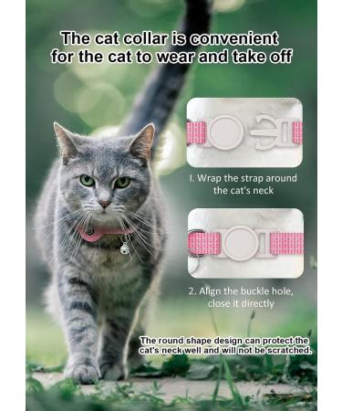 Airtag Cat Neck Band | Reflective Kitten Collar with Holder & Bell | Luminous Pink Tracker for Young Cats - Buy Online on GoSupps.com