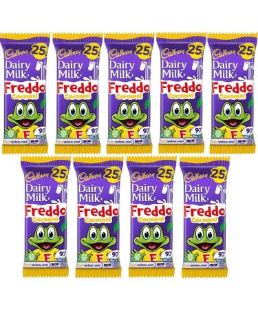Dairy Milk Freddo Caramel Chocolate 15 x 19.5g Bars - 97 calories per bar - little frog-shaped bar - Buy Online on GoSupps.com