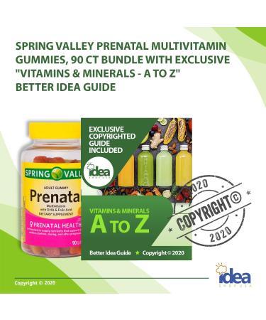 Spring Valley Prenatal Multivitamin Gummies 90 Ct Bundle - Exclusive A to Z Vitamins & Minerals - Better Idea Guide - 90 Servings - Buy Online on GoSupps.com