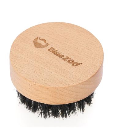 Beard Care Shaving Cleaning Grooming Set Men's Mustache Circle Wood Color Beech Brush Beard Brush for Men