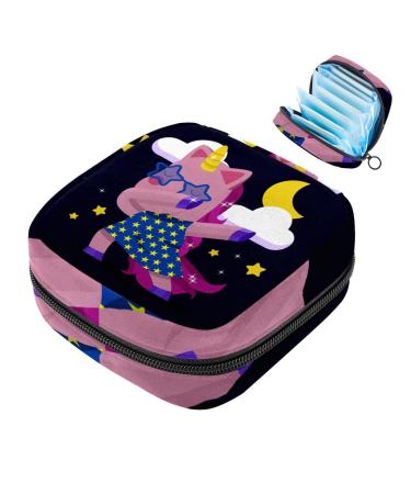 Navy leaves unicorn women's napkin-keeping bags portable period pocket for women teenagers girls menstrual cup pocket breastfeeding deposits holder