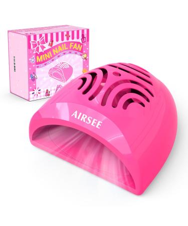 AIRSEE Nail Fan Dryer for Regular Nail Polish - Portable Nail Dryer Mini Nail Polish Dryer Quick Dry for Regular Polish - Perfect Birthday Christmas Party Gift for Girls Battery Operated Rose