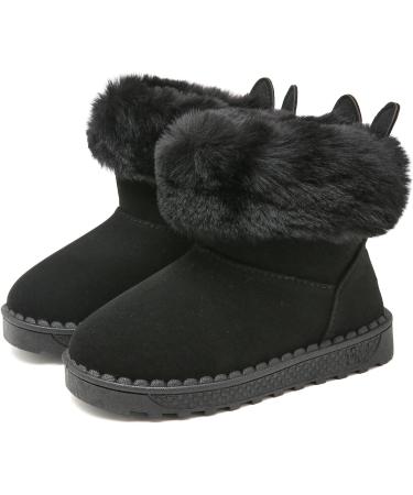 Yeeteepot Baby Girls' Winter Booties | Boys Warm Lined Snow Boots | Kids Anti-Slip Ankle Boots | Indoor Soft Soled Toddler Shoes | 8.5 UK Child Size B Black - Buy Online on GoSupps.com
