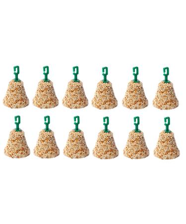 LEEWAY WOODWORK JOHNSONS BUDGIE SEED BELLS - 34G - CAGE TREAT - RELIEVES BOREDOM - CAGED BIRDS (X12 BELLS)