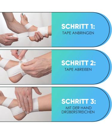 Buy Sports Tape - 3 Rolls (3.8cm x 10m) - Tearable White Professional Sport Tape for All Sports - Buy Online on GoSupps.com