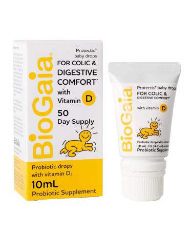 BioGaia Protectis Baby Probiotic Drops with Vitamin D for Infants, Newborn and Kids Colic, Spit-Up, Constipation and Digestive Comfort, 10 ML, 0.34 oz, 1 Pack Gut Health