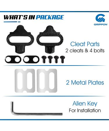 GRIPPON SPD Cleats for Cycling Shoes - Black Bike Cleats Compatible with Shimano - Ideal for Indoor and Outdoor Biking - Includes Metal Plates and Allen Key - Buy Online on GoSupps.com