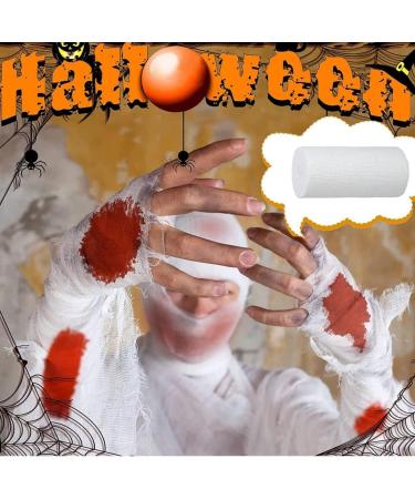 Halloween Show Gauze Roll 2-Pack White Gauze Wrap for Cosplay Injury Props & Acting | Stiff Elastic Bandage 5m - Buy Online on GoSupps.com