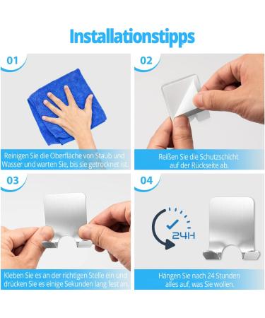 Buy Koboko Waterproof 304 Stainless Steel Razor Holder Hook | No Drilling Self-Adhesive Multi-Functional for Bathroom Shower Kitchen & Toilet - Silver - Buy Online on GoSupps.com