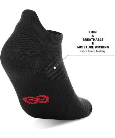 Unisex Black Compression Running Ankle Socks (6 Pairs) - Large-X-Large - Buy Online on GoSupps.com