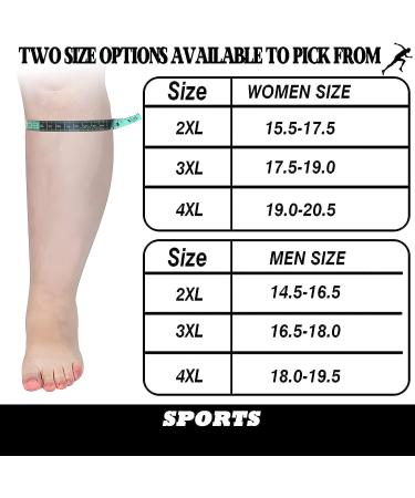 3 PCS Plus size compression socks knee high wide calf 20-30 mmhg