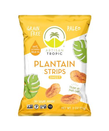 ARTISAN TROPIC Plantain Strips  Vegan, Paleo, Gluten Free Chips - Individual Bags Healthy Snacks for School, Gym, Kids  Whole 30 Approved Foods Baked Banana Chips  Naturally Sweet (2 Oz - 8 Pack) Naturally Sweet 2 Ounce (Pack of 8)