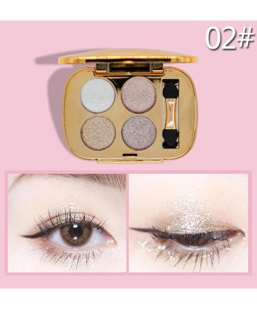 Glitter Eyeshadow Palette Makeup Set 4 Colors Shimmer Eyeshadow Palette Gold Eyeshadow Highly Pigmented Long Lasting Waterproof Sweatproof Professional Nude Eyeshadow Palette Make Up Palettes for Women Warm Natural Neutral Smokey Eye Eyeshadow Palette (2# - Buy Online on GoSupps.com