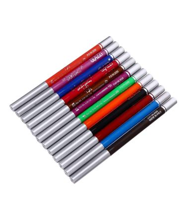 Beavorty 12 Pcs 1 Set Shadow Set Color Eyeliner Pencil Professional Eyeliner Pens Water Proof 1 count (Pack of 1) Colorful