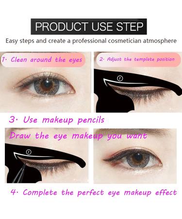 4 Pairs Eyeliner & Eyeshadow Stencils - Cat Winged Eyeliner Sticker & Cut Crease Eyeshadow Stamp Pads - Quick Smokey Eye Tool - Makeup Artist Supplies - Buy Online on GoSupps.com