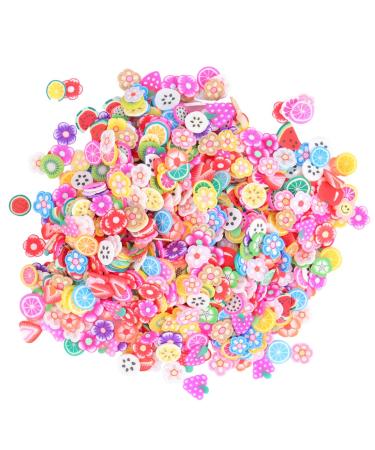 FRCOLOR 3D Fruit Flower Slice Charms Nail Art Decorations Polymer Slices Slime Making Supplies Kit Fruit Slices for Slime Crafts DIY Accessories 5000pcs