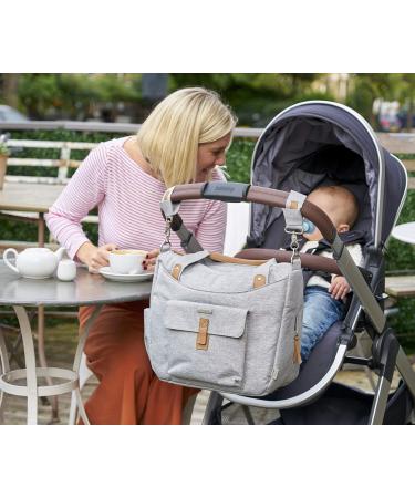 BABABING Roma 2 Baby Changing Bag | Detachable Bottle Holder & Changing Matt | Multi-compartment Shoulder Bag & Pram Organiser - Grey - Buy Online on GoSupps.com