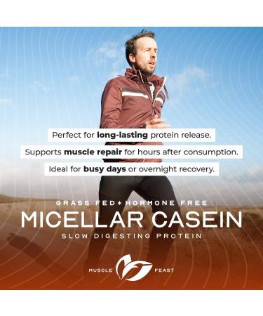 Muscle Feast Grass Fed Micellar Casein Protein Powder Pasture Raised & Hormone Free Slow Digesting Casein Protein - Supports Overnight Muscle Recovery Gluten Free Protein Powder - Chocolate 4lb Chocolate 4 Pound - Buy Online on GoSupps.com