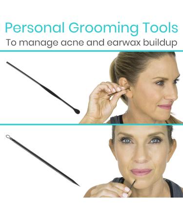 Vive Nail Clipper Set (15 Piece) - Manicure and Pedicure Tools for Men and Women - Includes File, Cuticle Trimmer, Tweezers, and Ear Pick - Black - Buy Online on GoSupps.com