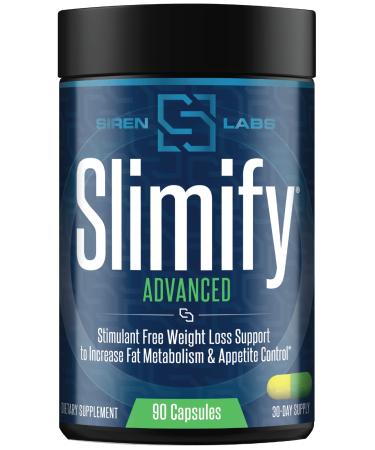 Siren Labs Slimify Advanced Fat Burner for Weight Loss - Garcinia Cambogia African Mango and Grains of Paradise - Boost Metabolism Decrease Appetite and Increase Energy - Stim Free (90 Capsules)