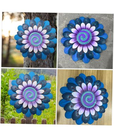 Kisangel Sunflower Decoration Floral Wall Decor Wall Decorations Flower Wall Art Decorative Flower Outdoor 3d Blue 29.50X29.50X3.00CM - Buy Online on GoSupps.com