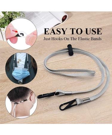 ACCROL 10pcs Adjustable Lanyard Elastic Bands - Portable Necklace Hanger & Reusable Ear Holder Rope - Gray Rubber Band for International Shipping - Buy Online on GoSupps.com