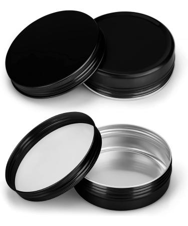 Belle Vous 60ml Round Aluminum Jars (24 pcs) - Black Metal Cans with Screw Cap for Travel Cosmetics Lip Balm & Sweets - Buy Online on GoSupps.com