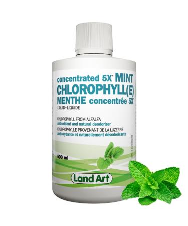Liquid Chlorophyll Mint 5X Concentrated 500ml Cold Extracted from Non-GMO Alfalfa - Detox - Alkaline - Natural Body Deodorant Antioxidant - Made in Canada