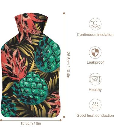 Buy Green Pineapple Hot Water Bottle with Plush Cover - Perfect Bed Warmer for Adults & Kids | 26.5x15.3cm - Buy Online on GoSupps.com