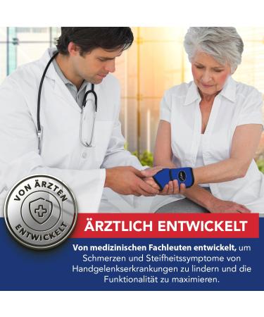 Dr. Arthritis Wrist Support Bandage - Doctor Designed Tendonitis & Carpal Tunnel Relief - Blue Single Pack - Buy Online on GoSupps.com