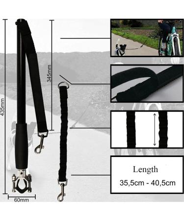Hands-Free Dog Bicycle Leash for Training & Jogging | Ifcow Black Bike Leash for Dogs - Distance Holder & Coach - Buy Online on GoSupps.com