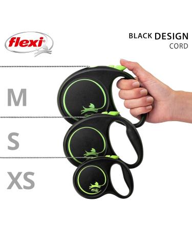 Flexi Black Design Cord Green Small 5m Retractable Dog Leash for Dogs up to 12kg - Small (5m) - Buy Online on GoSupps.com