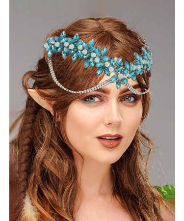 IYOU Snowflakes Fairy Headband Blue Rhinestone Princess Crown Headpiece Crystal Cosplay Christmas Hair Accessories for Women - Buy Online on GoSupps.com