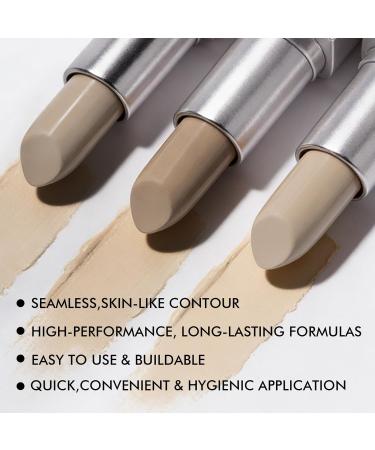 B ton de contour 2 en 1 : contour cr me et bronzer liquide m lange sans couture finition naturelle maquillage bronzant longue dur e pour le visage 02 gris moyen 02 Fair Grey - Buy Online on GoSupps.com