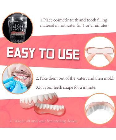 6 PCS Fake Teeth Veneers for Temporary Tooth Repair - Upper and Lower Jaw - Dental Veneers for Men and Women - Bright White Smile - W04 - Buy Online on GoSupps.com