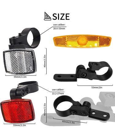 6 Pcs Bike Reflectors Front Rear Kit - Mountain Bike Safety Warning Accessories for Night Cycling - Orange Handlebar Seatpost Reflectors - Buy Online on GoSupps.com
