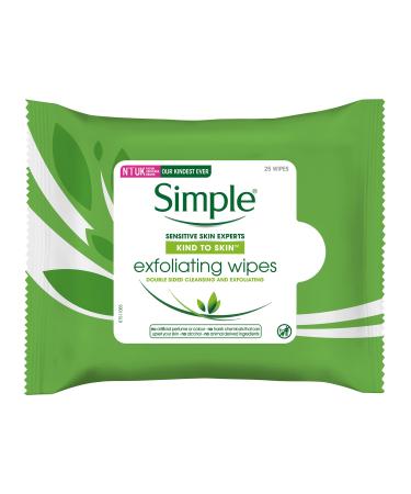 Simple Kind To Skin Exfoliating Facial Wipes 25 Wipes 25 Count (Pack of 1)