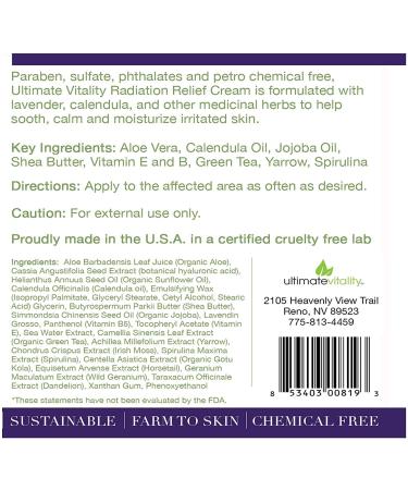 Radiation Burn Relief Cream 6oz - Natural Organic Calendula Based Cream for Radiation Patients - Lavender Scented - Paraben & Phthalate Free - Buy Online on GoSupps.com