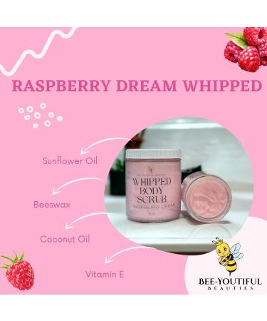 Bee-Youtiful Beauties Raspberry Dream Whipped Body Scrub | All-Natural Ingredients Gently Exfoliates to Reveal Healthy Skin | Raspberry Body Scrub for All Skin Types - 2 OZ - Buy Online on GoSupps.com
