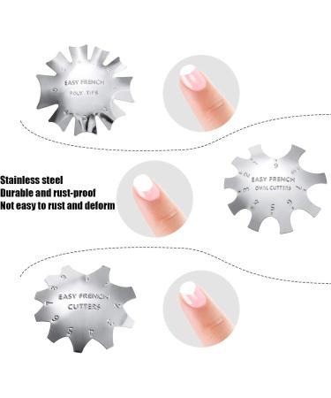 6-Piece Stainless Steel French Nail Art Edge Trimmer Set | Colorful DIY Nail Templates & Supplies for Perfect Lines - Buy Online on GoSupps.com