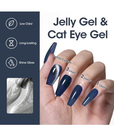 Gellen Gel Nail Polish Kit - 4 Mysterious Colors Blue Purple Jelly Gel Nail Polish Set Cat Eye Gel Nail Kit with Magnet Soak Off Blooming Gel Nail Polish for Spreading Effect Special Treat - Buy Online on GoSupps.com