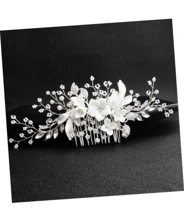 Beaupretty Women Hair Comb for women womens for hair crystal headpiece pearl rhinestone hair clips silver floral hair rhinestone hair s for women Floral Headdress Women Hair Crystal - Buy Online on GoSupps.com