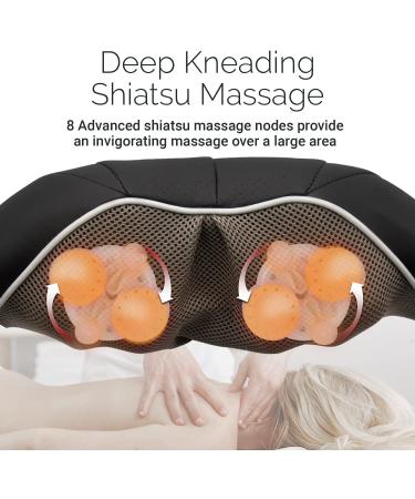 TruMedic InstaShiatsu+ IS-3000PRO Neck, Back, Shoulder Massager - Cordless & Rechargeable - 3 Massage Speeds - Shiatsu with Heat - Matte Black - Buy Online on GoSupps.com