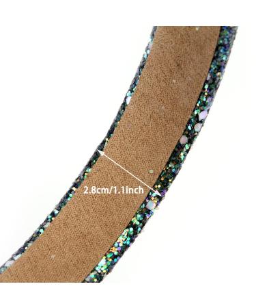 4 PCs Glitter Sequin Headbands for Girls & Women - Sparkling 1.1-Inch Wide Padded Hair Bands in Black Gray Beige White - Buy Online on GoSupps.com
