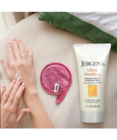 Ultra Healing Lotion 1 Oz - Lightweight Moisturizer for Dry Skin with Vitamins C E B5 & Hydralucence Blend | Includes Makeup Cleansing Cloth | Pack of 6 - Shop Now - Buy Online on GoSupps.com