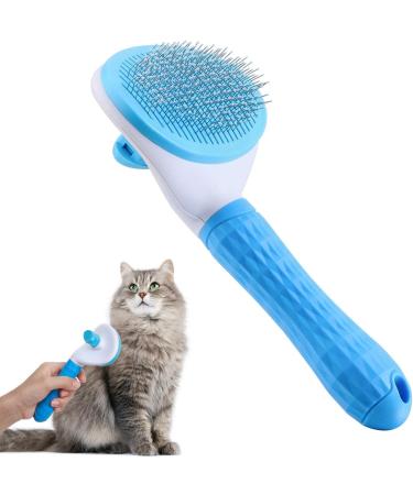 Cat brush shorthair dog brush long hair self -cleaning subfell brush cat fur brush for cats cat kamm cat brushes long hair cat brush furminator for dogs blue